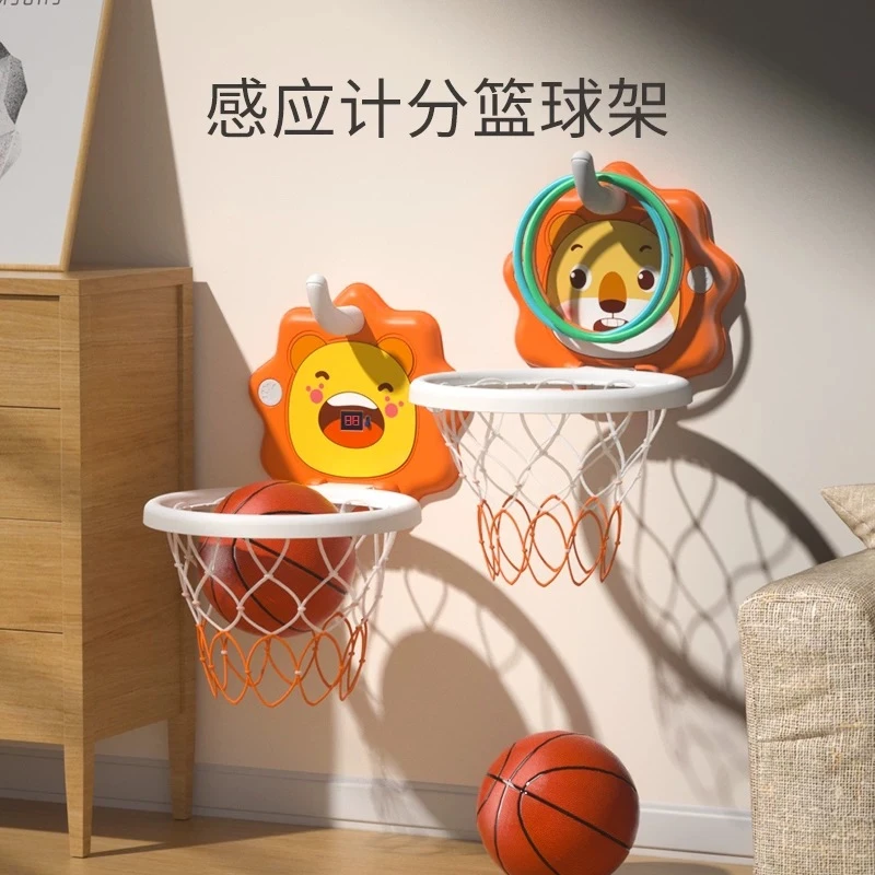 儿童篮球框运动玩具静音可升降篮球架宝宝室内挂墙免打孔投篮