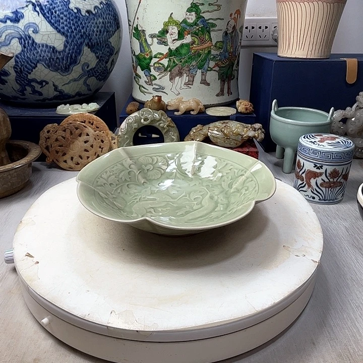 摆件方****方耀州瓷花口洗摆件1