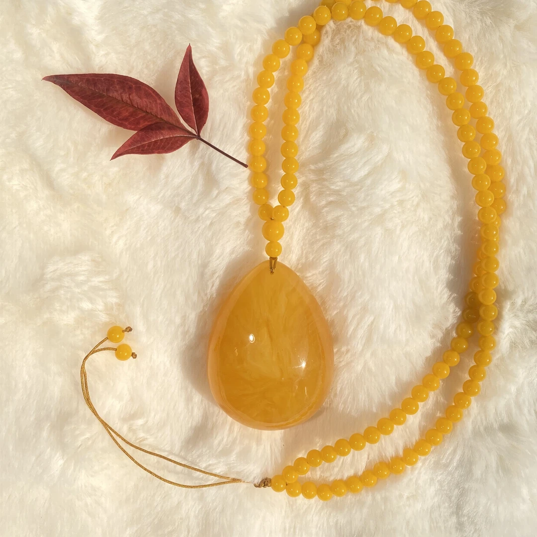 DZS6601波斯新蜜天然料珠珠链大水滴项链毛衣链