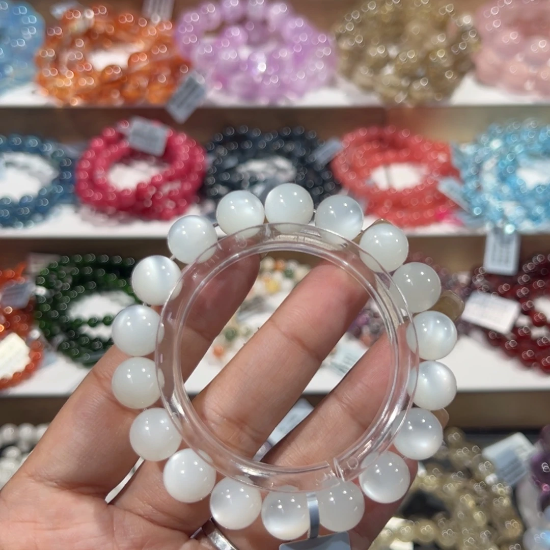 手串长石未镶嵌天花板高货白月光10.4mm