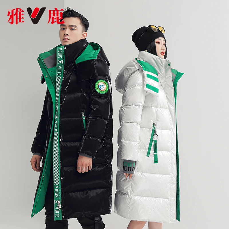 雅鹿中长款羽绒服正品白鸭绒2025新款男女士户外加厚冬装情侣穿搭