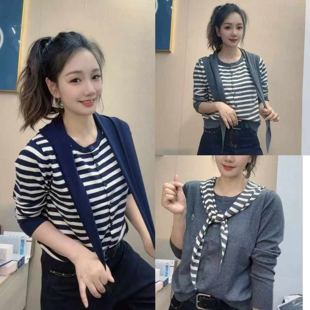 玲家精选9152款号带披肩针织开衫