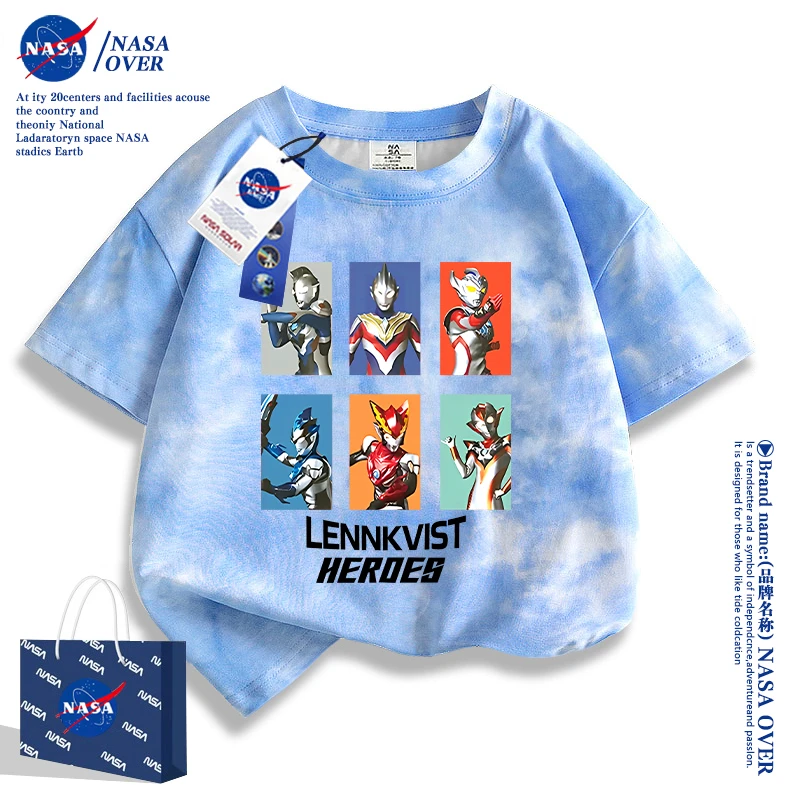 NASA 2025新款儿童夏季男童短袖T恤纯棉上衣中大童夏装半袖打底衫