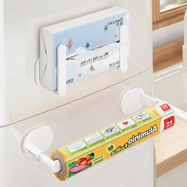 冰箱置物架侧收纳磁吸架侧面壁挂式放保鲜膜神器厨房纸巾储物挂架