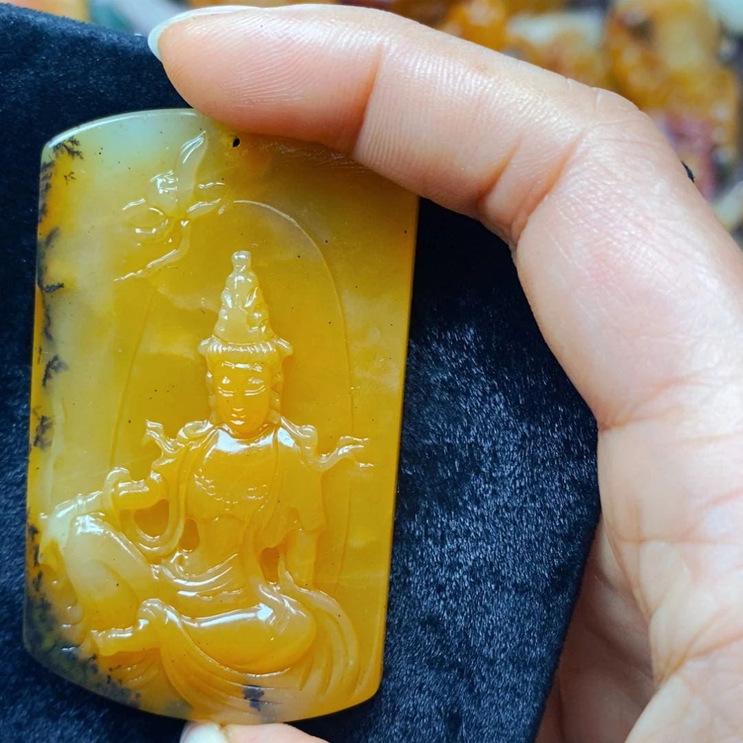 未镶嵌石英质玉（黄龙玉）吊坠(不含链)