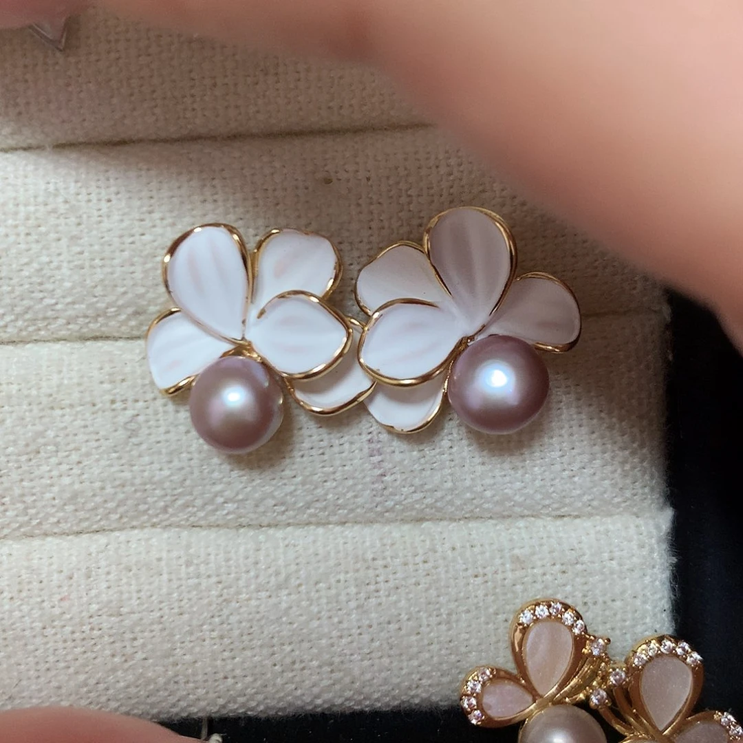 淡水珍珠耳饰合金