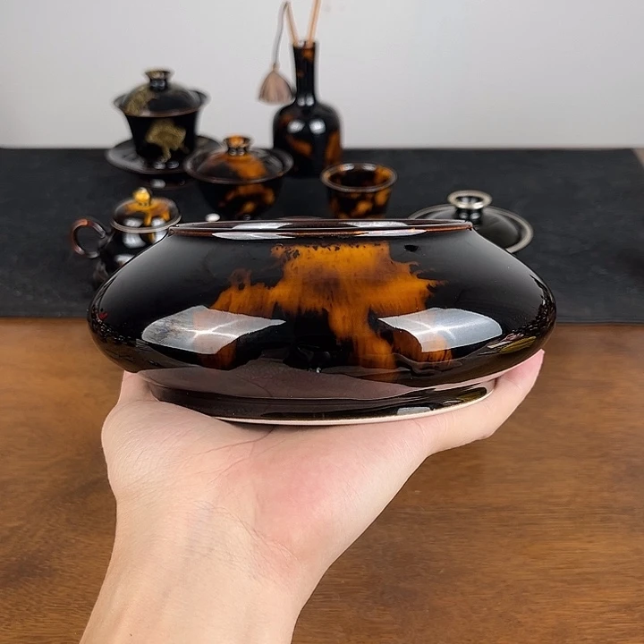 缸玳瑁釉明炉水洗