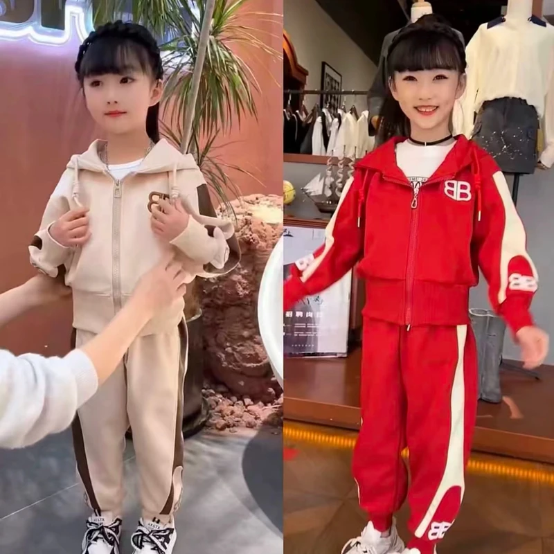 女童运动服套装新款时髦韩版休闲春秋季中大儿童洋气小女孩两件套