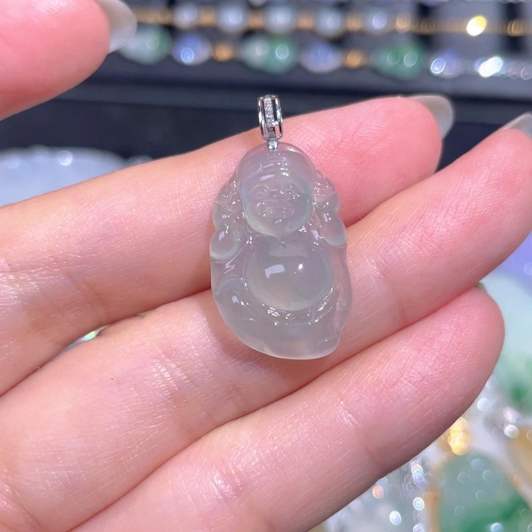 颈饰18K金镶嵌翡翠翡翠