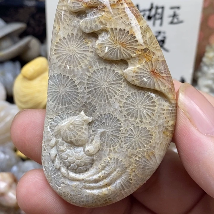 硅化珊瑚（珊瑚玉）未镶嵌颈饰