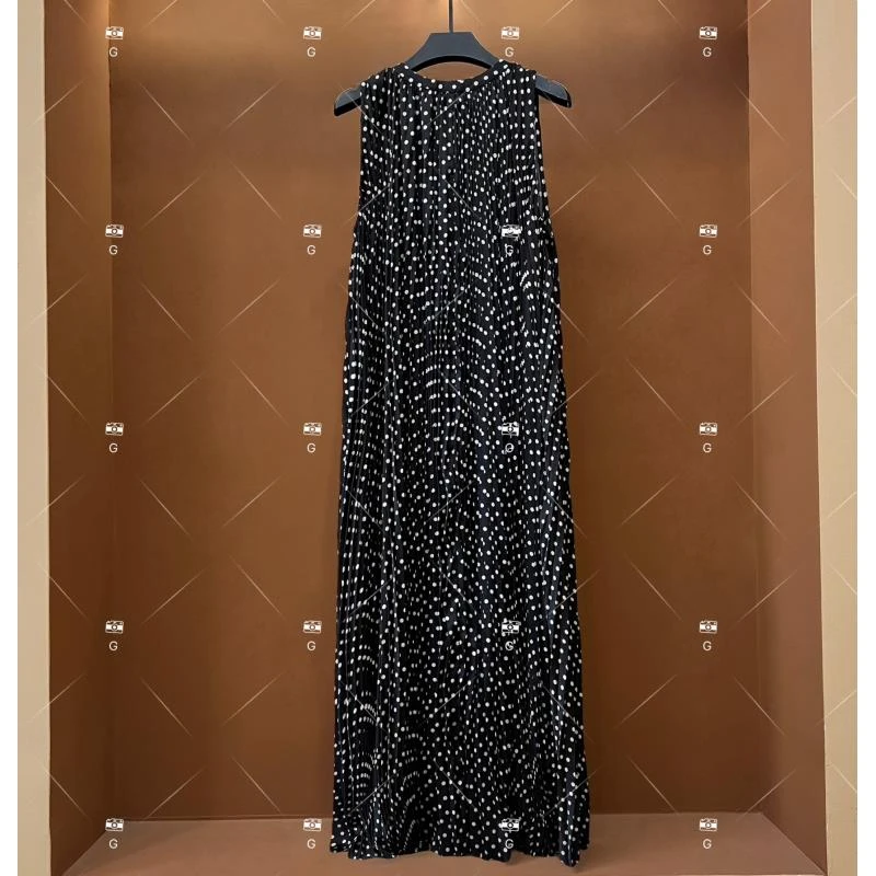 【齐】夏季新款复古时尚百搭印花无袖连衣裙 H-381