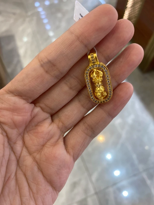非金属珐琅吊坠 足银金刚杵转动吊坠饰品