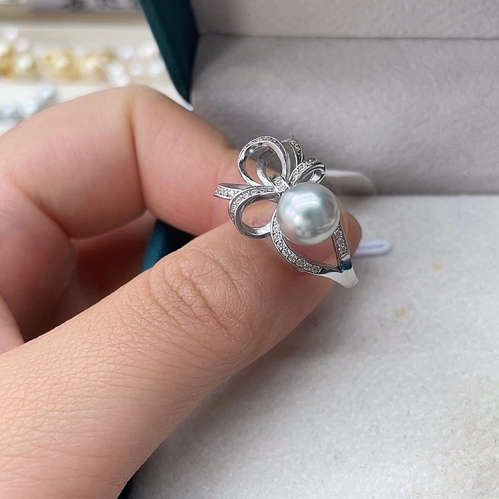 海水珍珠戒指银S925镶嵌