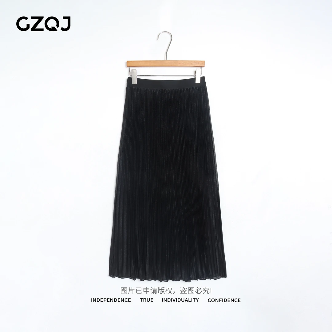 老琴私服【优雅纪事】梦幻风高腰大摆裙百褶半身裙子女2025新款6806