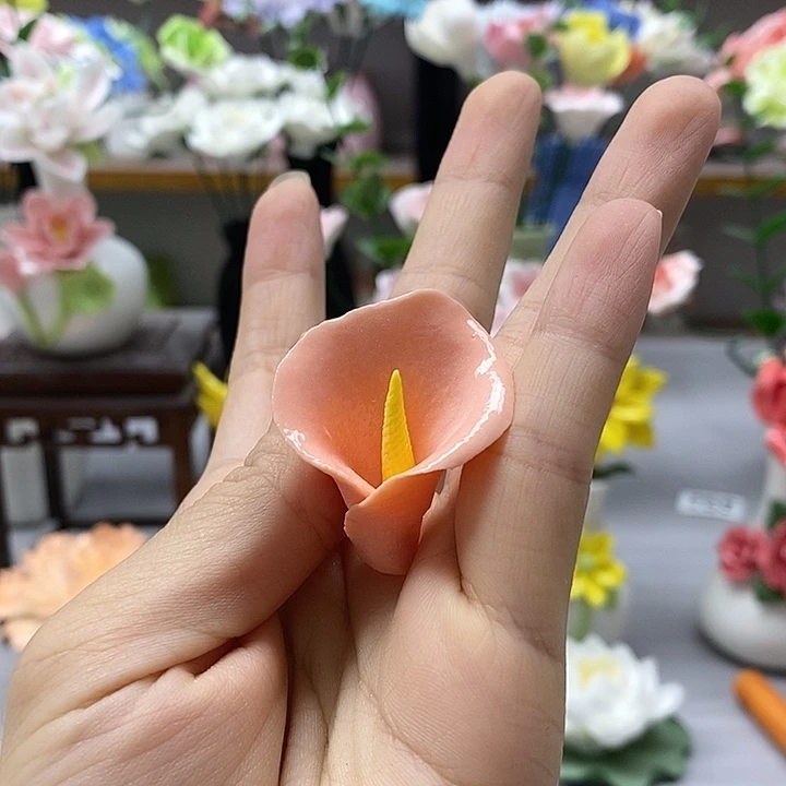 陶瓷陶瓷材料5朵马蹄莲