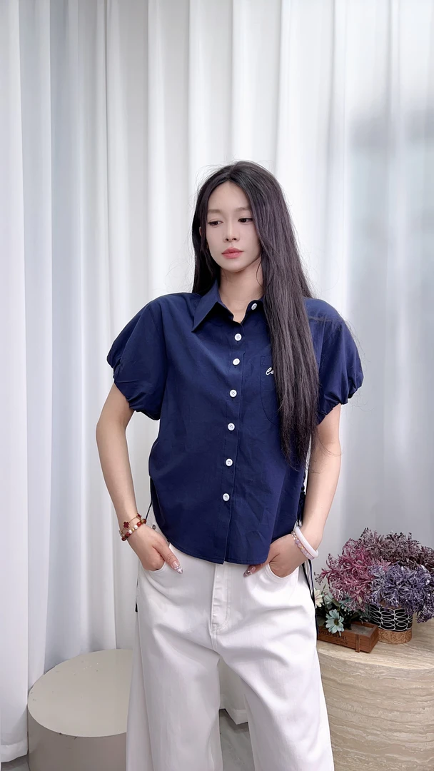 邻家集品/休闲衬衫/82521102/显瘦/气质/衬衣/百搭/夏季/牛仔简约