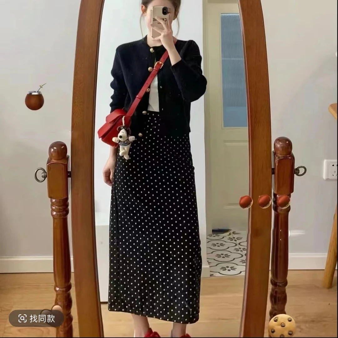 百搭少女风极简风简约通勤套装时尚套装针织小香风秋冬新品