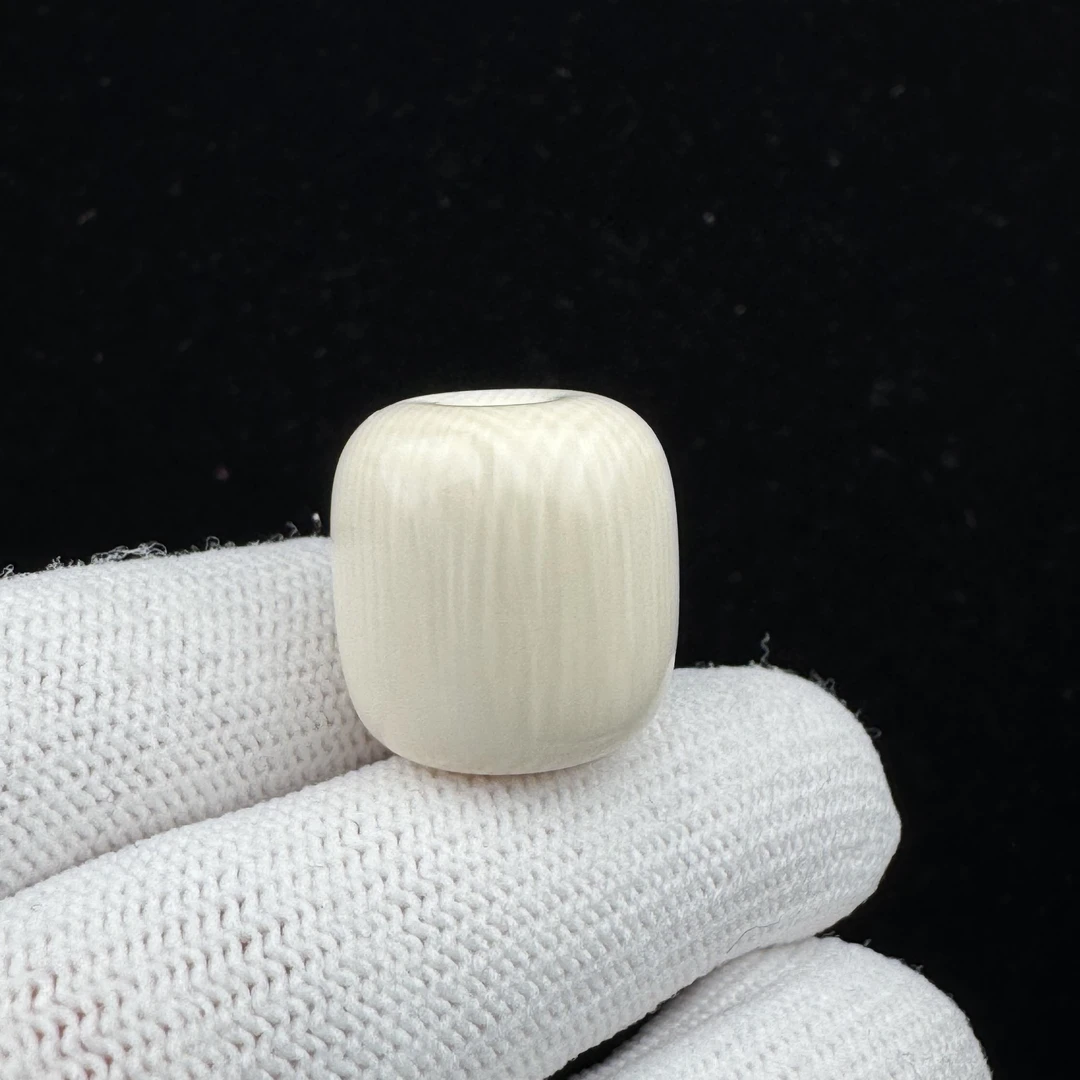 J5980天然猛犸牙 桶珠17x18mm 支持鉴定 假一罚四