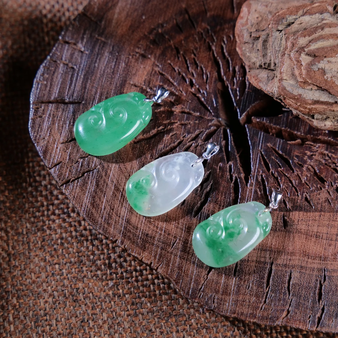 【小雨来了】925镶独龙玉如意吊坠 挂件 多样性发一件