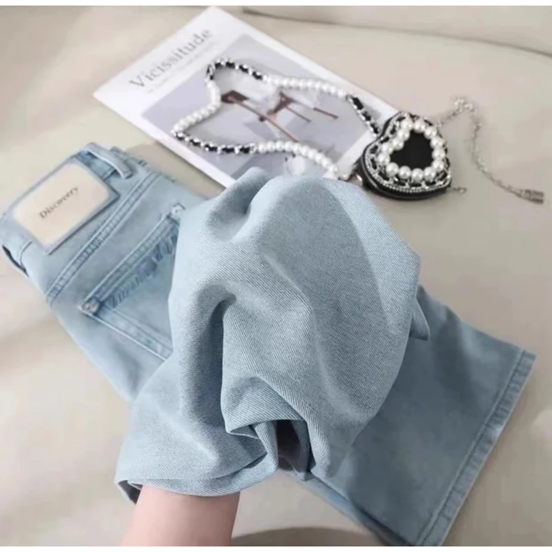 618现货+运费险高腰显瘦窄版阔腿牛仔裤2025爆款百搭直筒裤有垂感