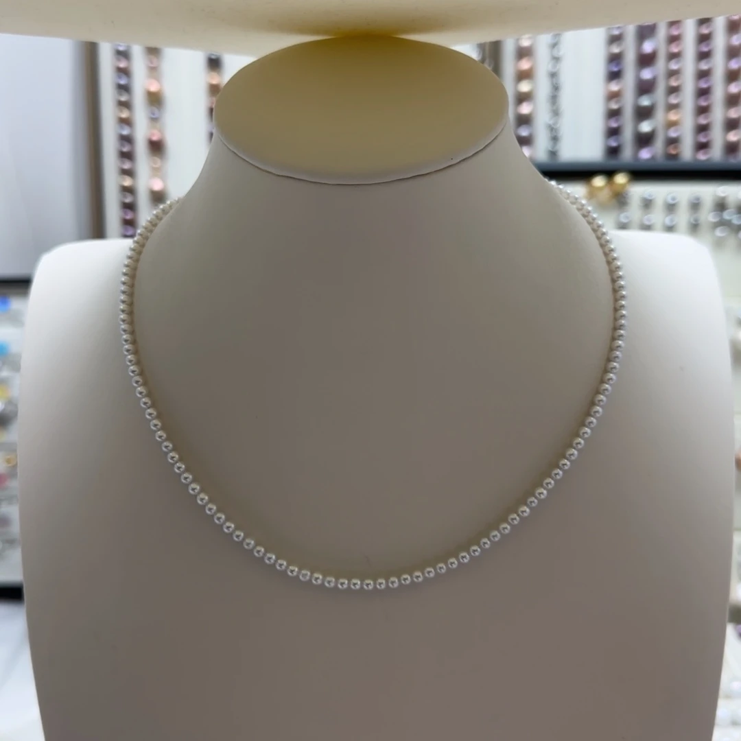 项链银S925镶嵌淡水珍珠