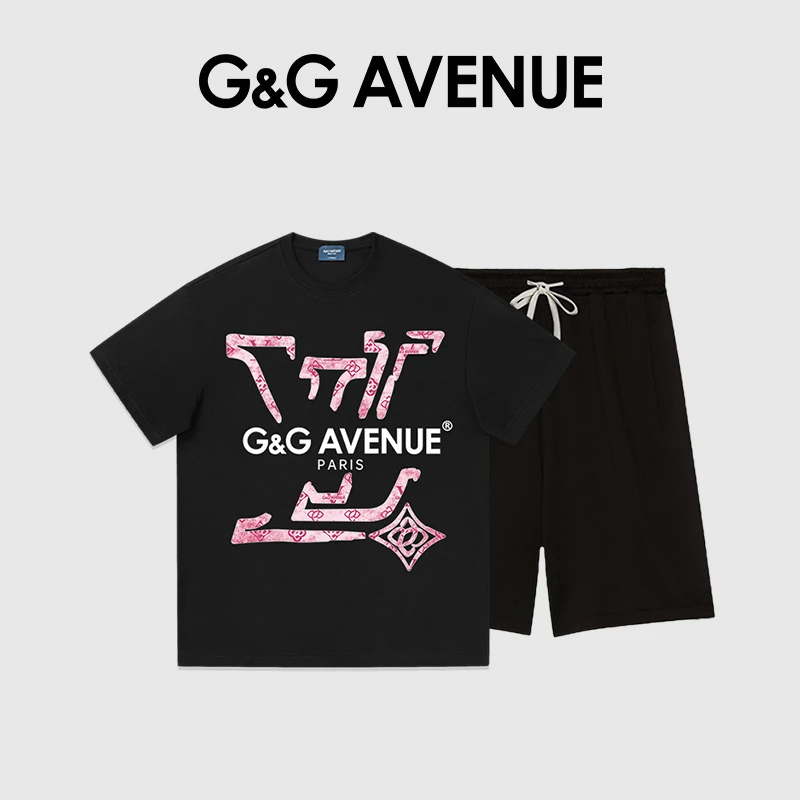 法国G&G AVENUE轻奢潮牌时尚套装男夏季宽松两件套-GTZ2511015