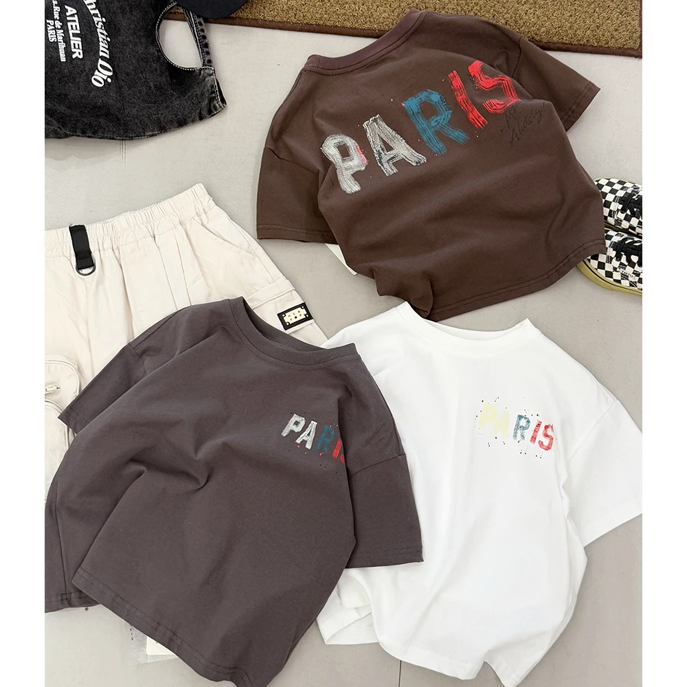 【主播推荐】【顾奈】彩色个性字母印花休闲短袖30081538