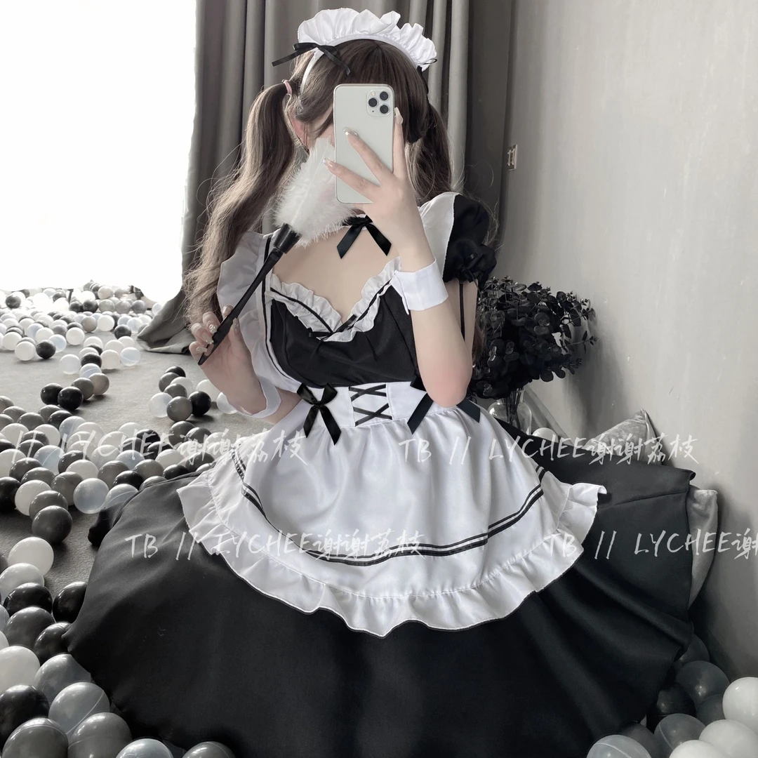 LYCHEE 【爱意女仆】可爱少女Lolita连衣裙约会穿搭甜美cos套装