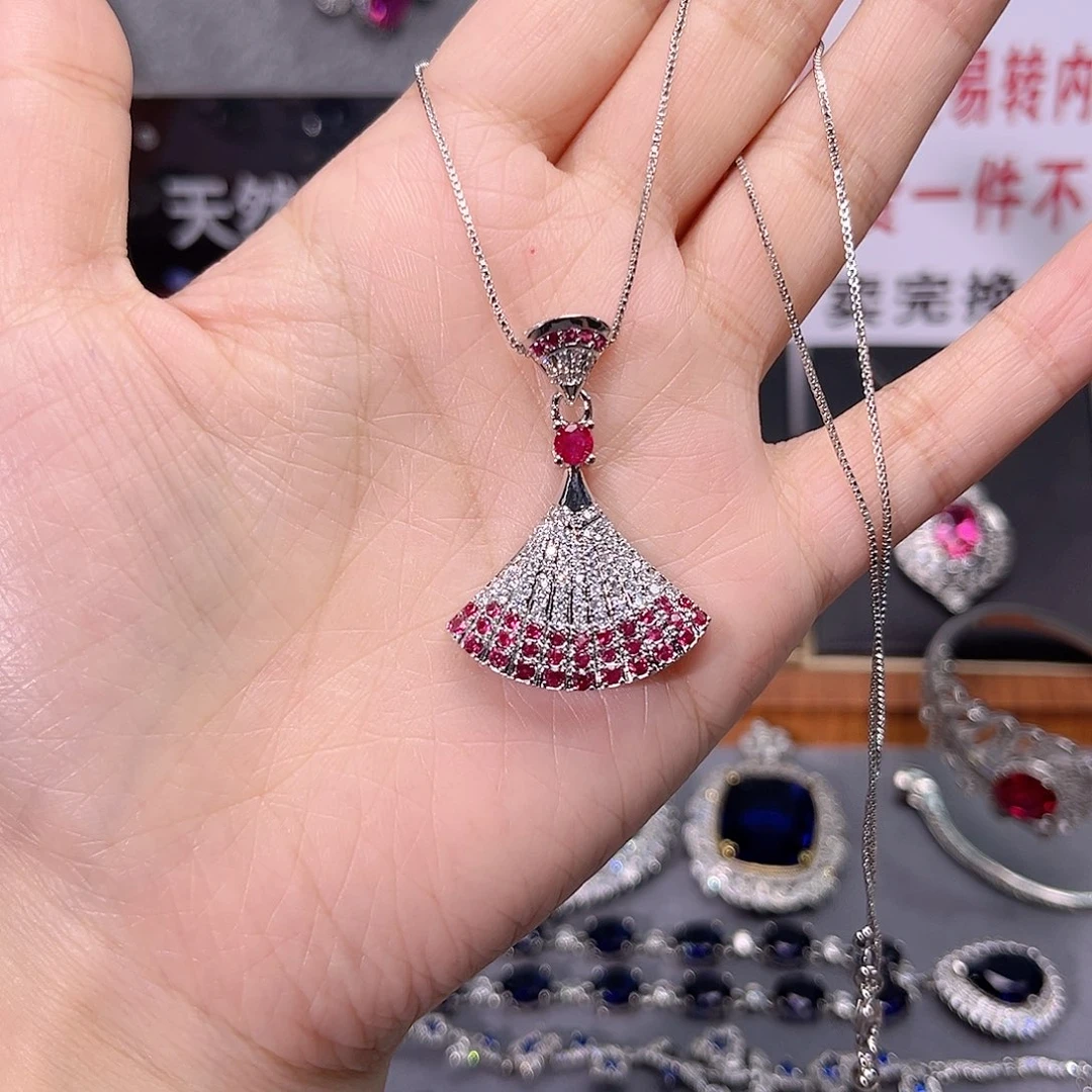 银S925镶嵌颈饰红宝石t z 23