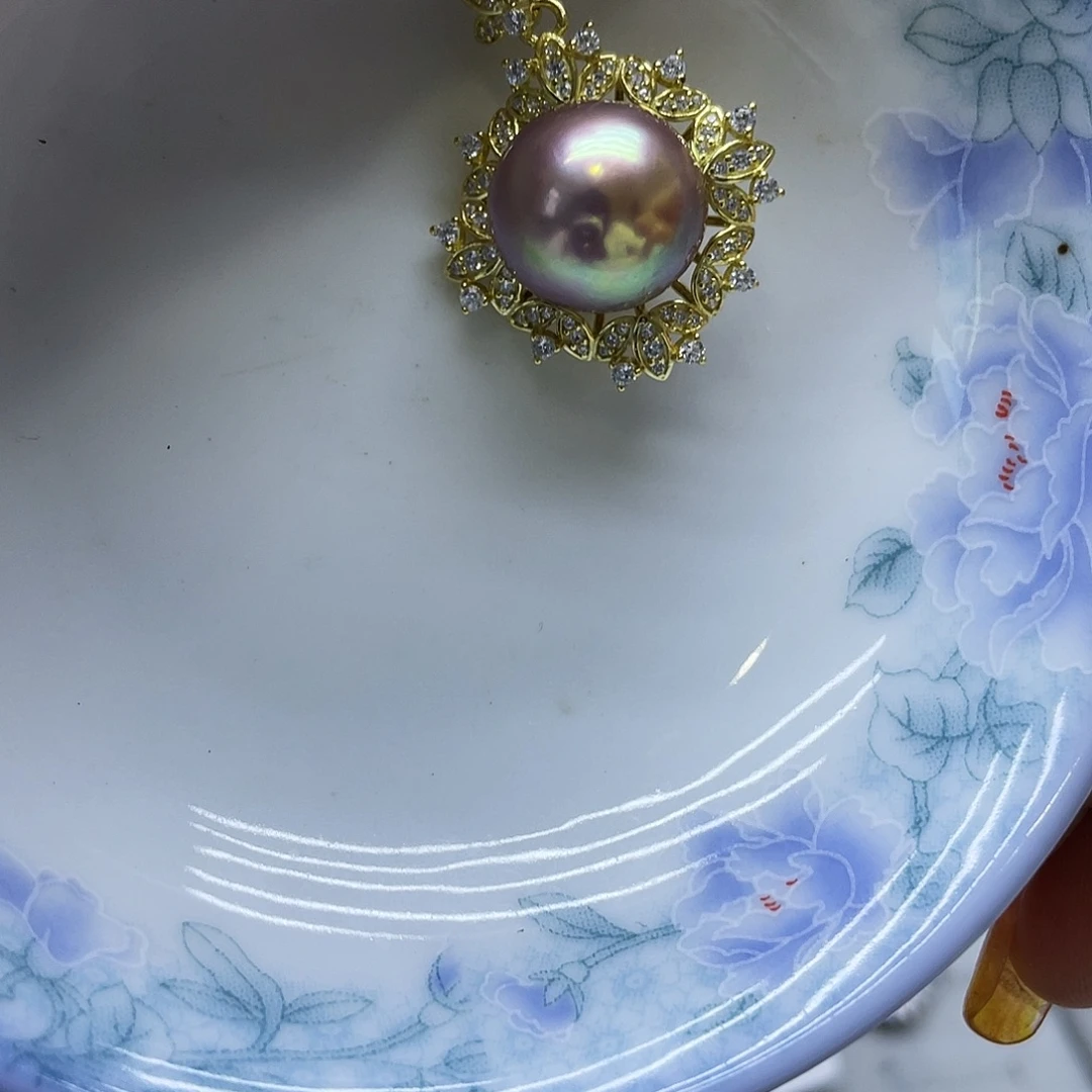 颈饰银S925镶嵌淡水珍珠