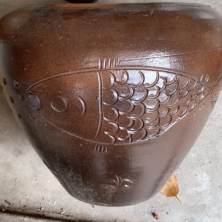 紫砂花盆高25口20手工