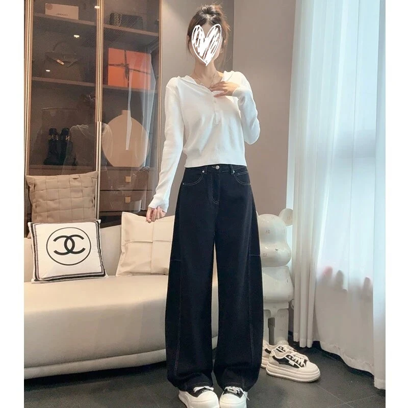 弯刀休闲裤女款爆款2025早秋新款美式时尚显瘦宽松百搭弯刀长裤子