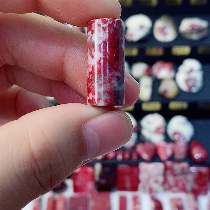 天然辰砂天然朱砂桶珠15