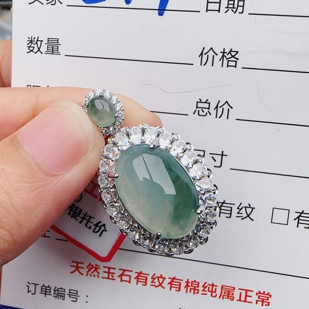 银S925镶嵌戒指翡翠戒指