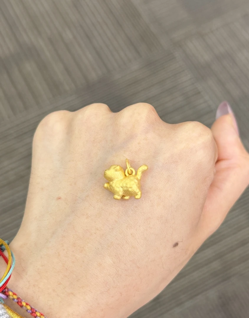 足金999 小傲娇猫提溜吊坠