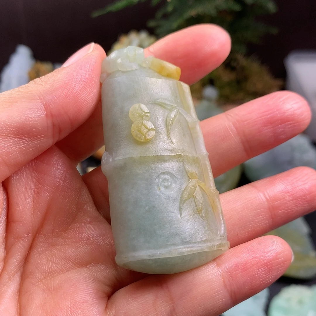 䴽***闔定制翡翠未镶嵌竹