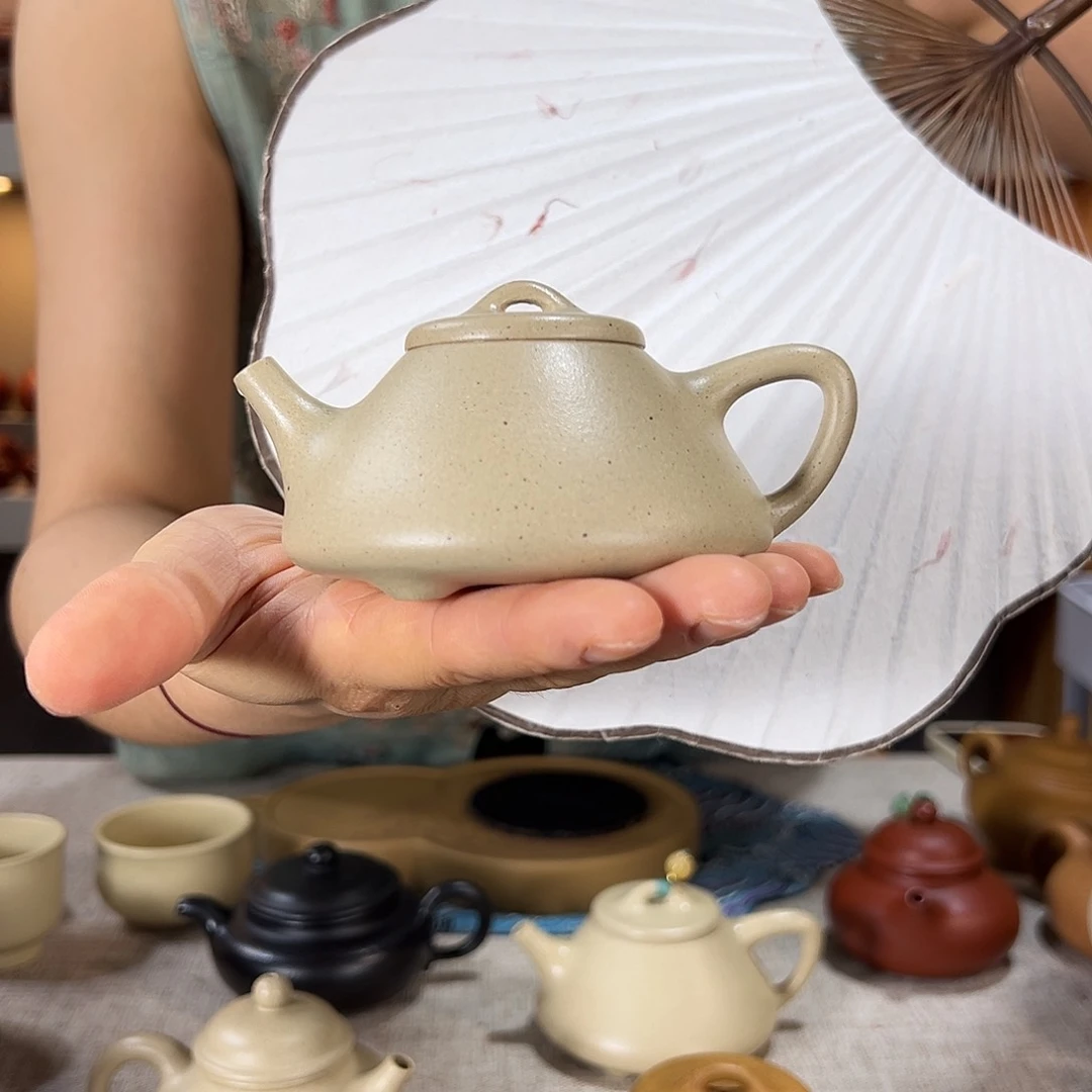 哇***苗茶壶紫砂子冶石瓢 本山绿泥 150cc