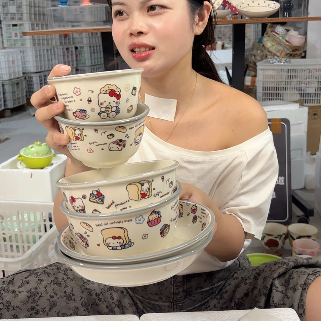 瓷微瑕陶瓷餐具釉下彩6件套