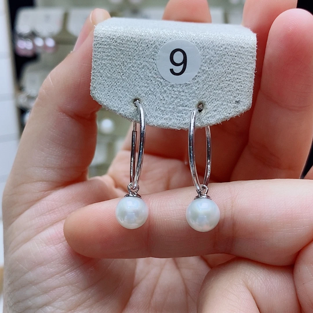淡水珍珠耳饰银S925镶嵌