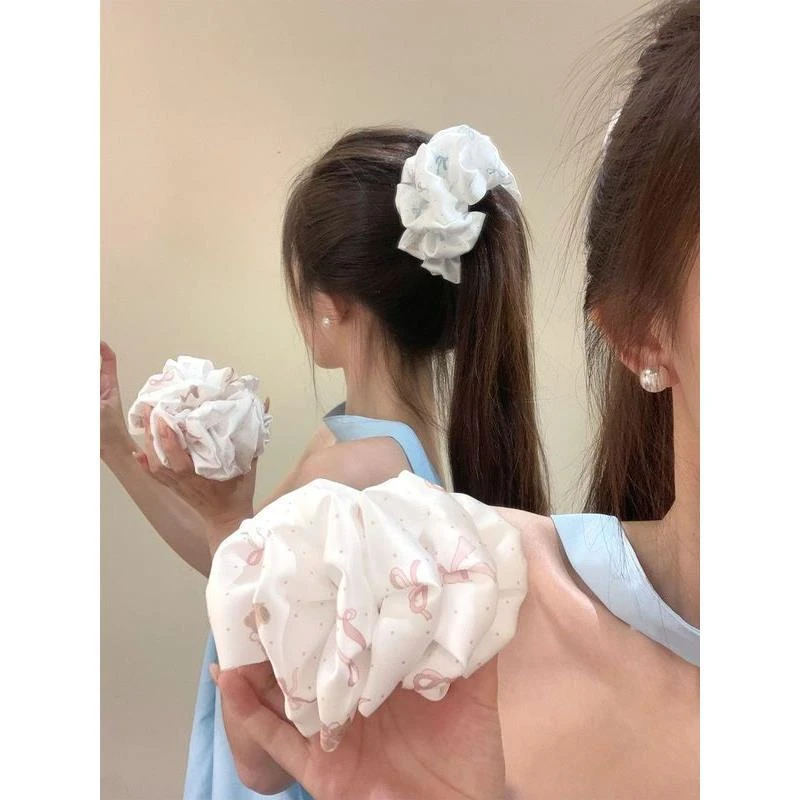 韩系布艺褶皱蝴蝶结香蕉夹女高级感后脑勺马尾夹半扎发鲨鱼夹头饰