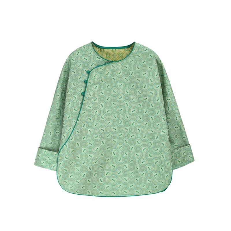 30姆米地宝相花冠乐绉多工艺香云纱圆领衬衣12364-31