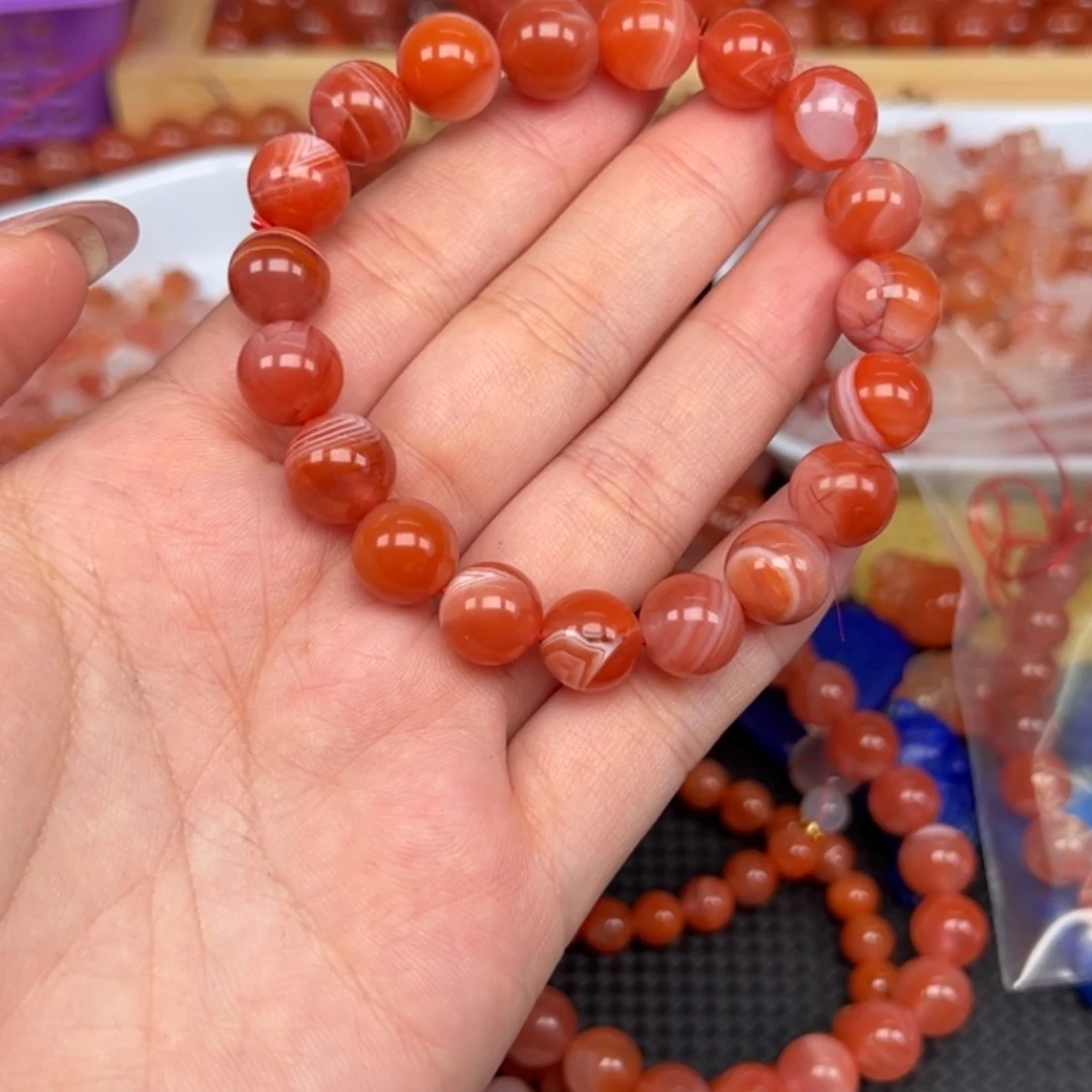 没***事南红玛瑙未镶嵌手链