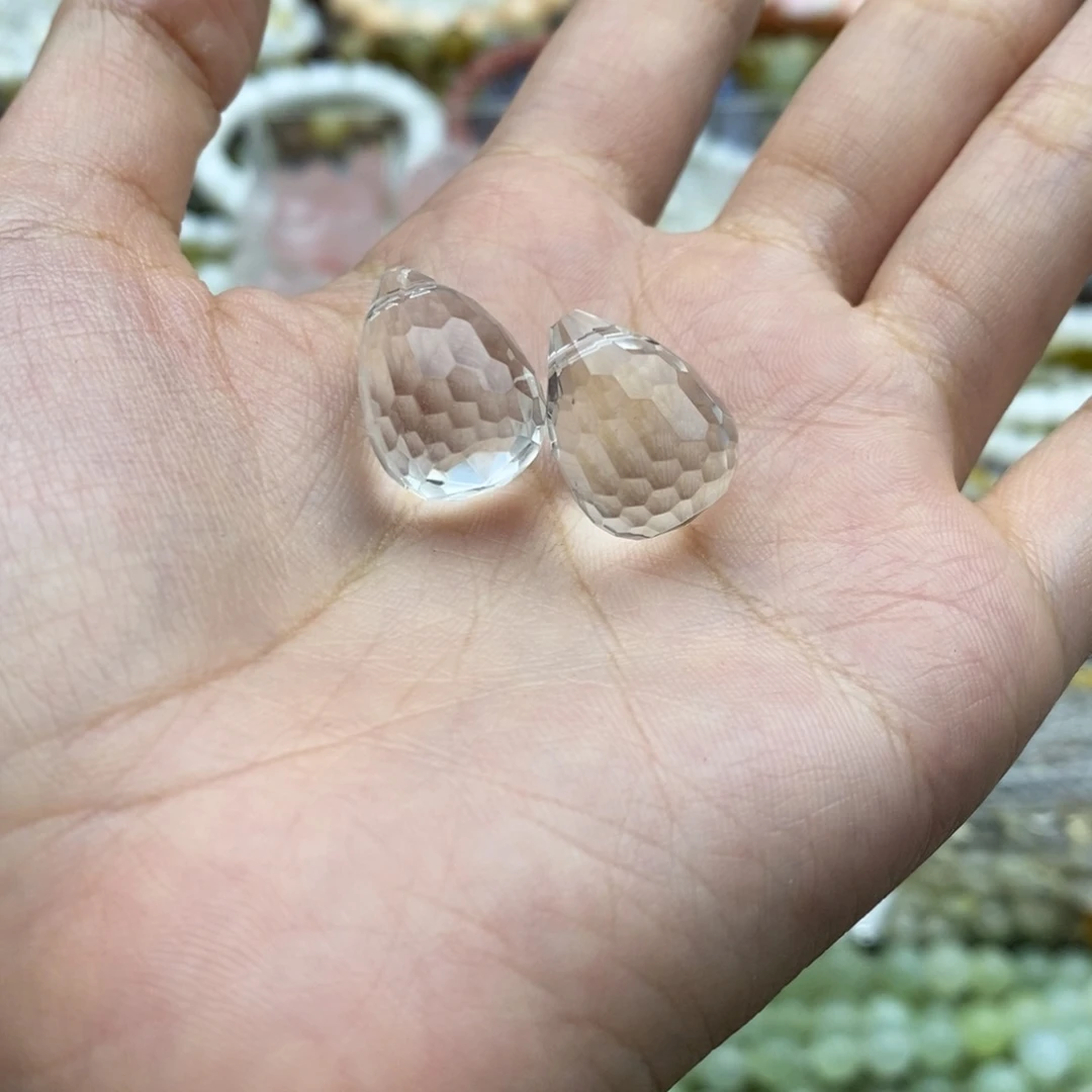 未镶嵌玛瑙/玉髓珠宝半成品一个纯天然净体双A白水晶切面草莓