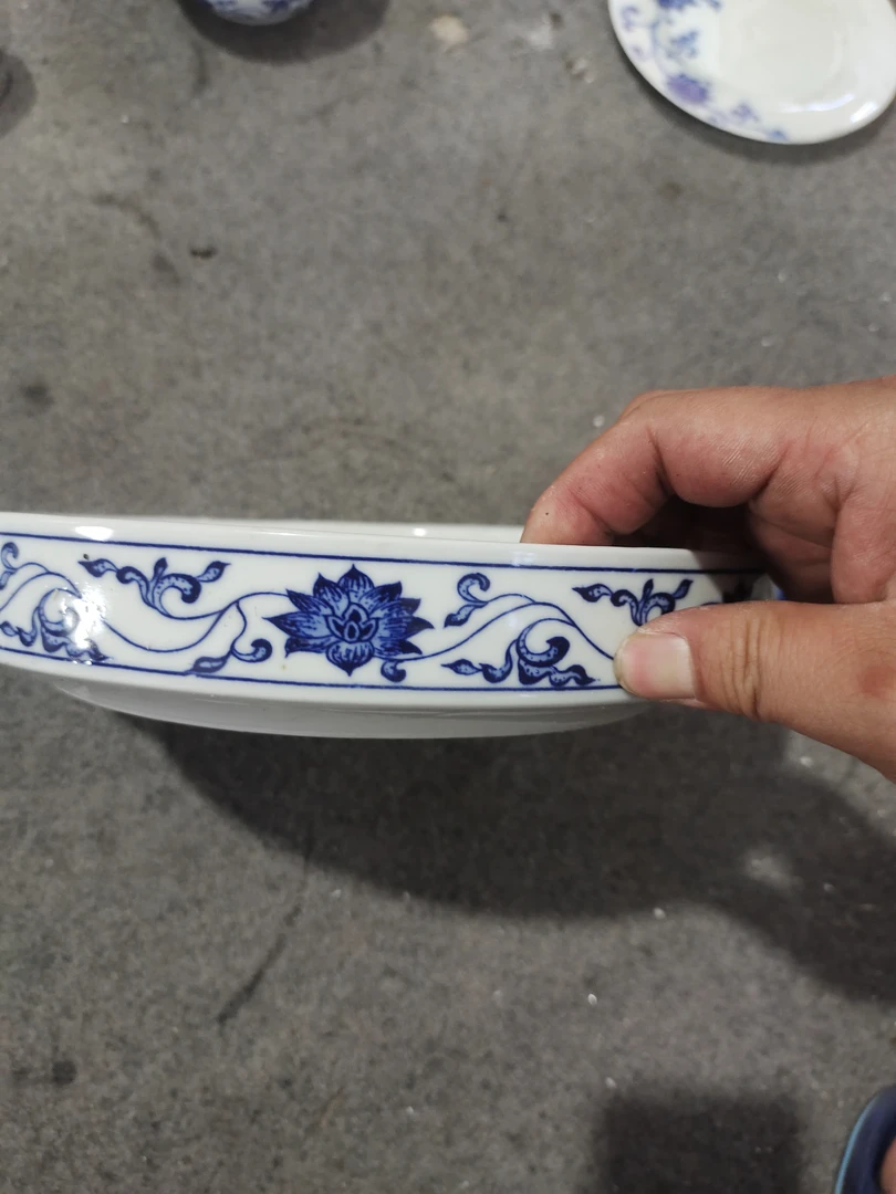 高温青花大茶洗瓷器