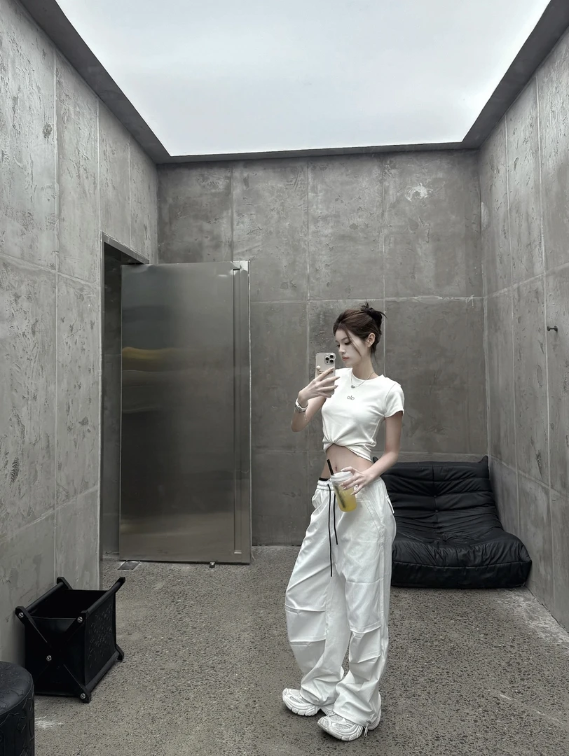 美式工装伞兵裤慵懒宽松休闲运动速干阔腿长裤