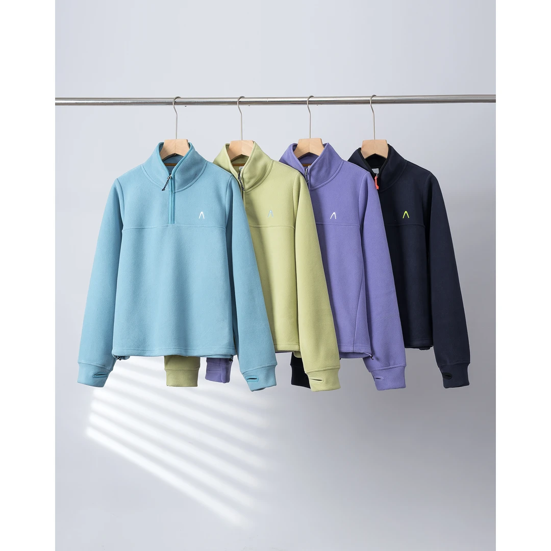 新款韩版简约纯色百搭时尚拉链长袖卫衣R8588