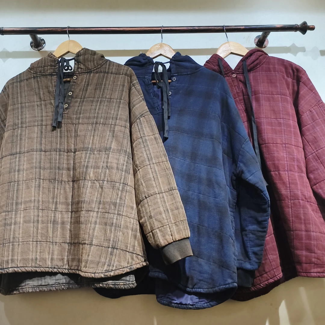 厚款保暖彩格纹连帽套头棉服百搭简约冬季外套