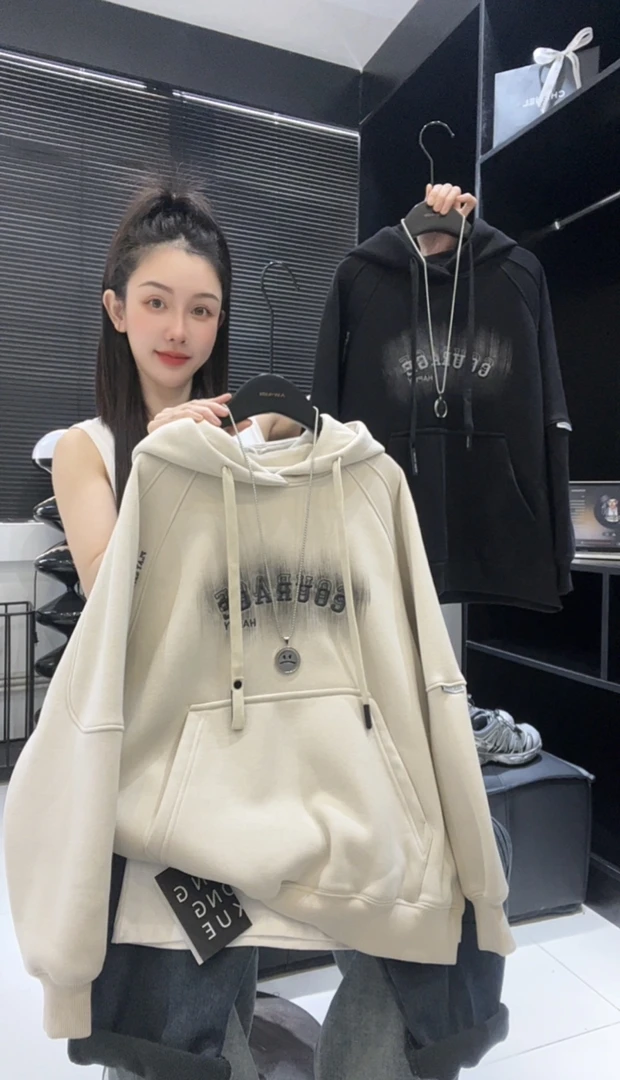 （加绒加厚）男童长袖上衣冬季儿童卫衣时尚宽松刺绣连帽韩版HB52