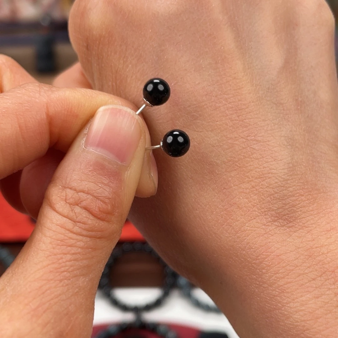 和田玉银S925镶嵌耳饰卡6