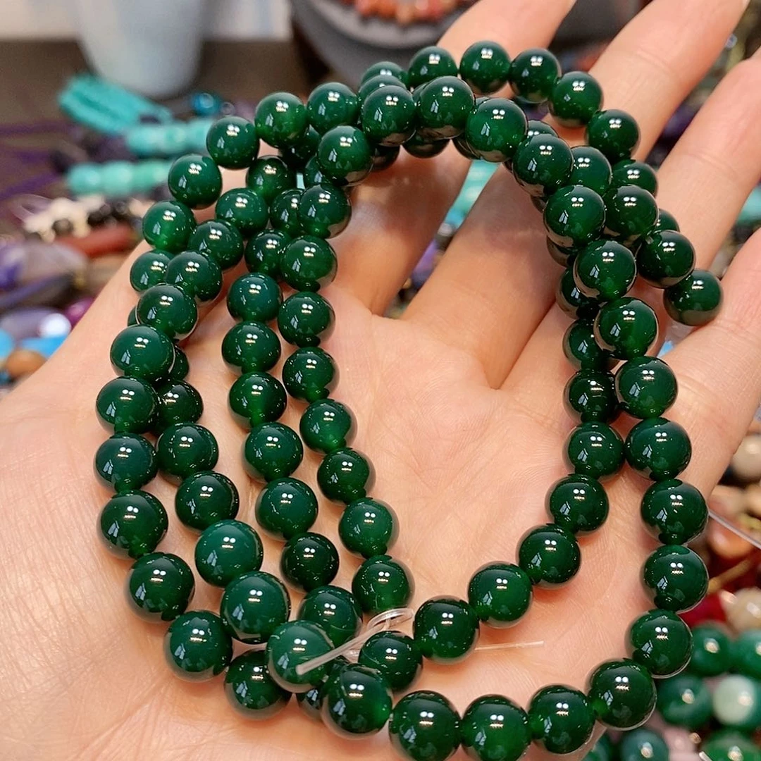 散珠玛瑙/玉髓A货绿玛瑙一条